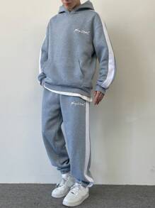 Manfinity EMRG Herenhoodie en broekset, minimalistische casual dagelijkse kleding