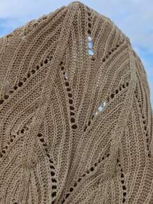 LanaWest 夏季海滩镂空抽绳腰部遮盖短裤 - 卡其色 - 查看 6