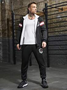 Gym Rark Conjunto deportivo de sudadera con capucha y pantalones a rayas estilo novio con forro térmico para gimnasio - Multicolor - Ver 7