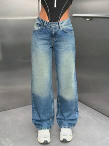 SHEIN VINTAGE LOW WAIST LOOSE STRAIGHT LEG JEAN