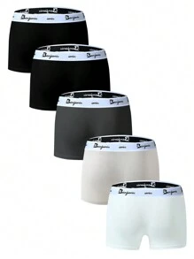 5pcs/Pack Men's Plus Size Breathable Trunks Underwear - Multicolor - View 7