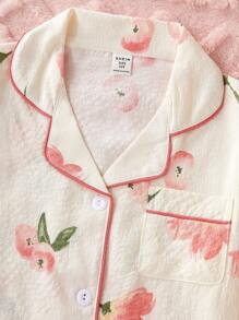 2 件女童休闲印花长袖开衫和长裤家居服套装 - 彩色 - 查看 5