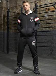 Gym Rark Conjunto deportivo de sudadera con capucha y pantalones a rayas estilo novio con forro térmico para gimnasio - Multicolor - Ver 1