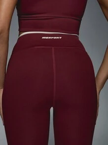 MISSGUIDED High Rise Sports Leggings - Brown - View 4