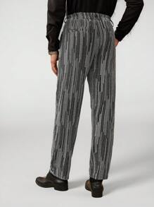 Manfinity VCAY Men Striped Print Slant Pocket Suit Pants - Multicolor - View 4