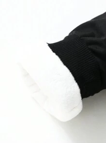 Baby Boys Black Thermal Lined Warm Outdoor Jacket - Black - View 3