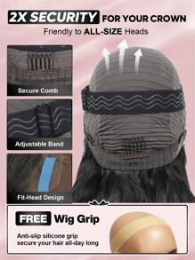 无胶波波头假发蕾丝前假发预拔婴儿头发 180% 密度短波波头假发女士直波波头 13x4 前假发自然黑（12 英寸） - S1B - 查看 7