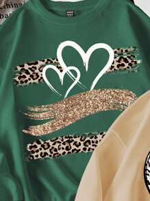 SHEIN 3pcs Pack Tween Girls' Casual Minimalist Thick Thermal Lined Loose Fit Crew Neck Long Sleeve Hoodies,Suitable For Autumn/Winter - Multicolor - View 4