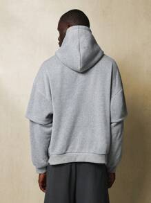 SUMWON Sudadera con capucha de capa doble premium, prenda deportiva y casual de uso diario, de tela doble y diseño cómodo, para otoño e invierno