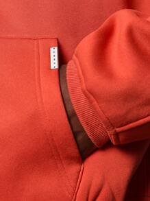 SUMWON Zip Up Members Club Hoodie Ultra Soft Sweatshirt Original Gothic Font Letter Print Winter Fall Casual Streetwear - Coral Orange - View 7