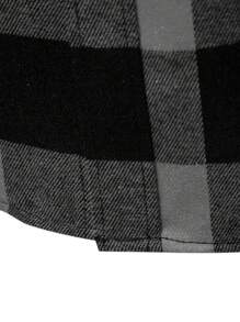 Manfinity Homme 长袖休闲衬衫，简约时尚日常穿着，黑灰格子衬衫，男士休闲长袖衬衫，灰黑格子衬衫，适合秋季 - 彩色 - 查看 3