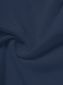 RosyDaze Áo thun nữ tay ngắn cổ tròn màu trơn đơn giản - Xanh đậm - Xem 5