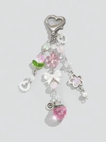 ROMWE Kawaii Y2K Style Cute & Simple Flower/Strawberry/Bow/Star/Heart Keychains, Bag Decor, Holiday Gifts Valentines - Multicolor - View 2