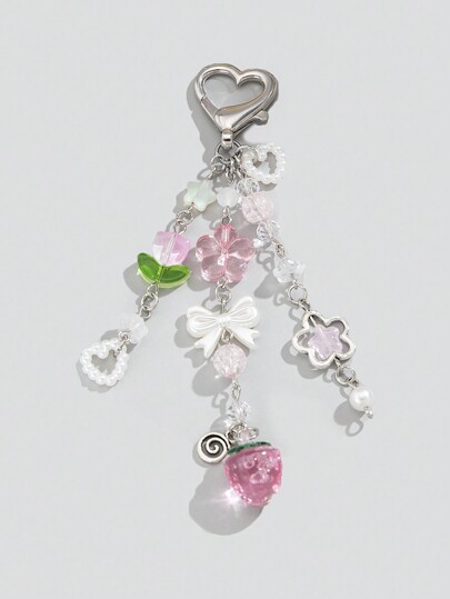 Kawaii Y2K Style Cute & Simple Flower/Strawberry/Bow/Star/Heart Keychains, Bag Decor, Holiday Gifts Valentines