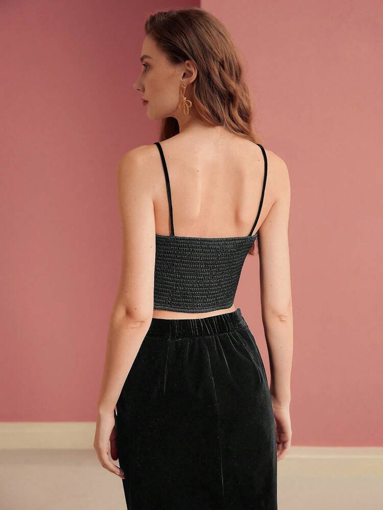 BOW DECOR CROP CAMI TOP