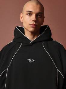 SUMWON Regular Fit Overhead Hoodie & Jogger With Piping 2 Piece Set