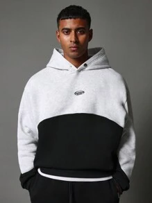SUMWON Sudadera con capucha de bloque de color Sumwon, esencial casual de estilo de vida cómodo y atlético para el invierno y el otoño, ropa de estar en casa y uso diario en la calle