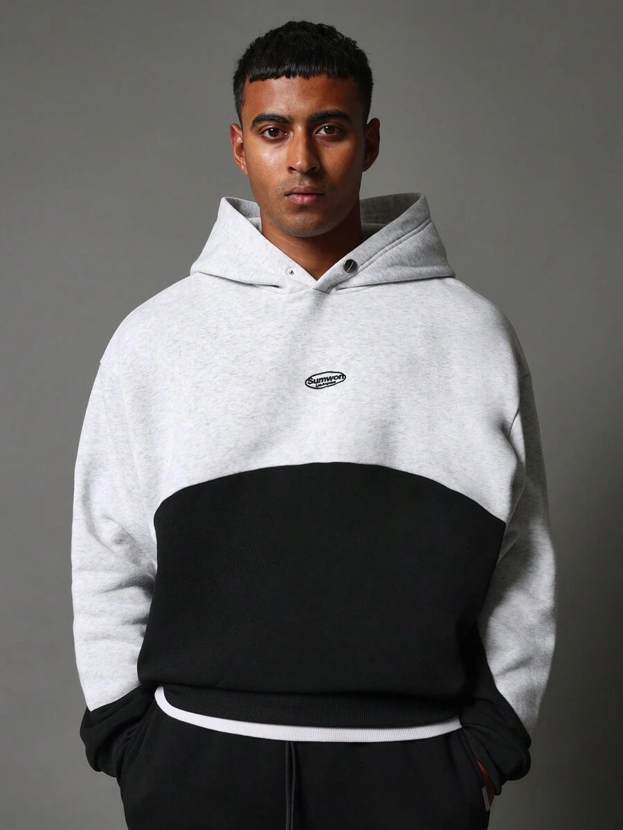 SUMWON Sudadera con capucha de bloque de color Sumwon, esencial casual de estilo de vida cómodo y atlético para el invierno y el otoño, ropa de estar en casa y uso diario en la calle