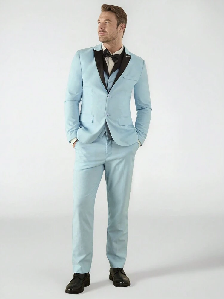 Men's Woven Integrated Suit Three-Piece Set
