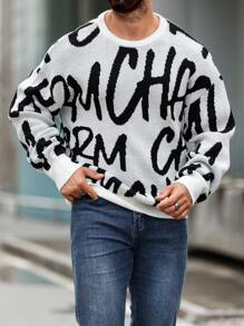 Manfinity Homme Men's Casual Simple And Fashionable Sweater For Daily Wear - White - View 6