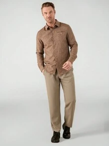 Manfinity VCAY Woven Men's Casual Straight Suit Pants - Green - View 4