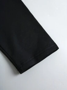 SHEIN Tween Girls Long Sleeve Fuzzy Letter Embroidered Top And Casual Skinny Pants Set - Multicolor - View 5