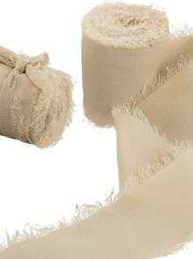 SHEIN 1/2/3 Stück 4cm x 500cm Chiffon Schleife - Weiche dekorative Stoffbänder für Geschenkverpackung, Hochzeitsdekoration, Sträuße, Geburtstagsparty, Blumenarrangements, DIY-Basteleien, Weihnachtsschleifen, Geschenkverpackung für Feiertage (Champagner Gold, Elfenbein, Weiß)