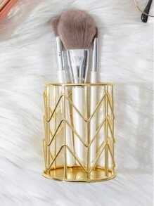 SHEIN 1 pièce Porte-stylo en métal ajouré, rangement simple pour le maquillage pour la Saint-Valentin, le mariage de la Saint-Valentin, l'anniversaire