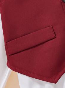 Souflis Souflis 4 件套男婴绅士风蝴蝶结衬衫、吊带和裤子套装，卡其色，秋冬 - 酒紅色 - 查看 8