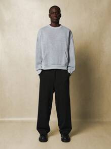 SUMWON Contemporary Artist Collection Oversized Sweatshirt Premium Long Sleeve Winter Fall Streetwear Athletic Casual Urban Fashion - Grey - View 3