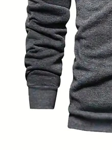 Manfinity Homme 3 sztuki/zestaw Jednokolorowe koszulki z okrągłym dekoltem i długim rękawem, swobodne i modne do codziennego noszenia