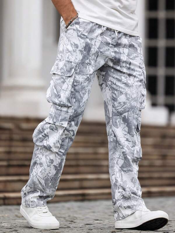 Manfinity CasualCool Pantaloni cargo camo digitali pentru bărbați, îmbrăcăminte ocazională și la modă de zi cu zi