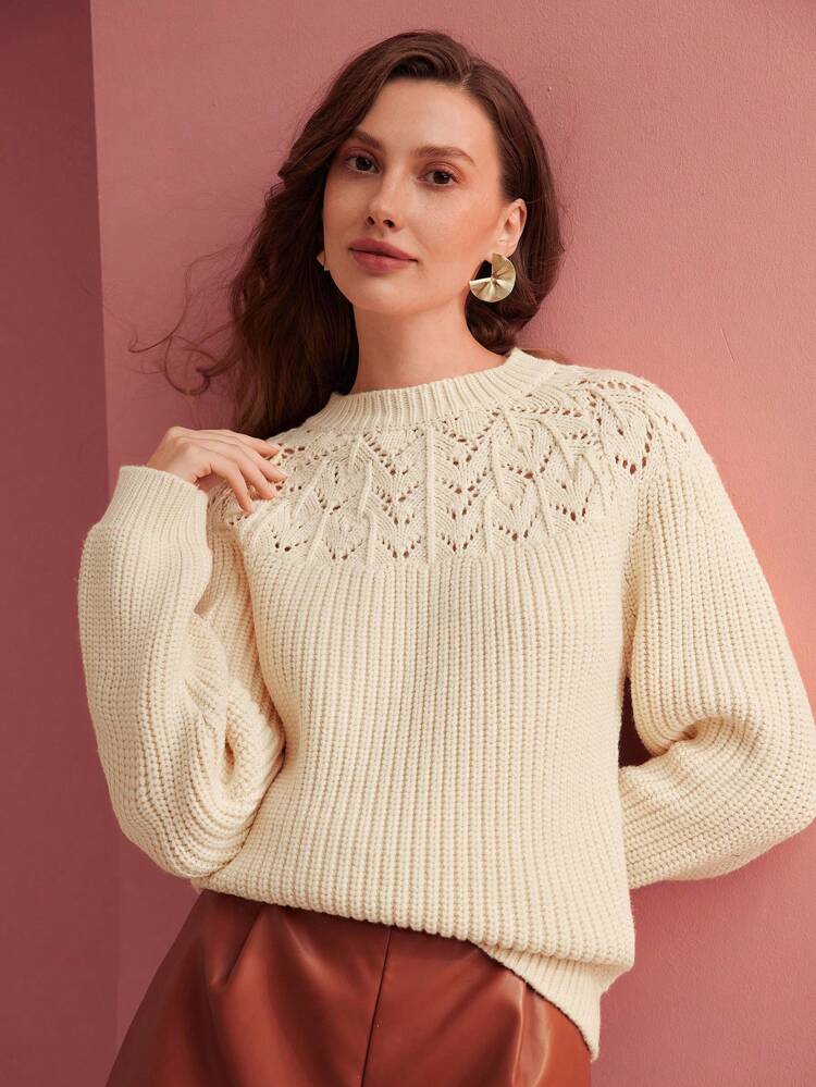 CONTRAST PIONTELLE KNIT SWEATER