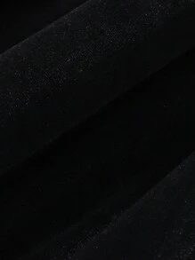 Sparklyn Tween Girl' Velvet Dress, Black With Embroidered Collar, Elegant & Fashionable Party Wear, Autumn/Winter, Cute Color-Block Collar Applique,Holiday,Summer,Travel - Black - View 4