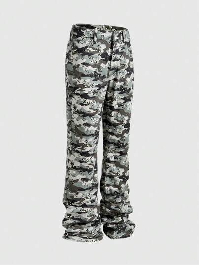 Street Life Jeans a zampa uomo con stampa mimetica a strati