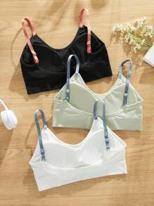 少女字母印花简约细肩带吊带背心，日常休闲装 - 彩色 - 查看 2