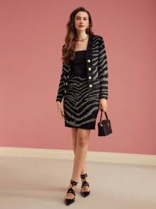 MOTF PREMIUM 羊毛水钻拉链毛衣裙