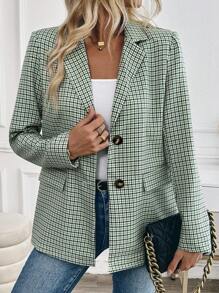 BizChic Loose Plaid Blazer, Minimalist Fashion Casual Everyday Wear