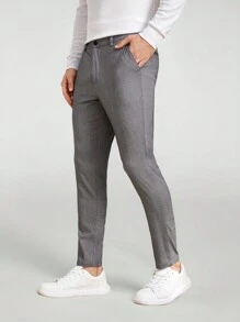 Manfinity NXTstreet Men Slant Pockets Tailored Trousers - Grey - View 1