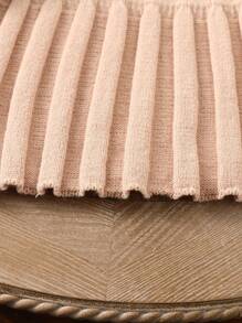 Toddler Girl's Cute Long Sleeve Ruffle Collar Pleated Skirt Bear Jacquard Knit Sweater Dress, Suitable For Fall Season - Khaki - View 5