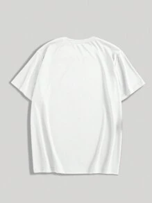 Manfinity Dauomo Hombres Camiseta con bordado de corazón - Blanco - Ver 2