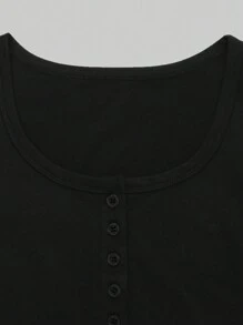 INAWLY 女士休闲纯色长袖 T 恤，百搭简约，秋季 - 彩色 - 查看 5