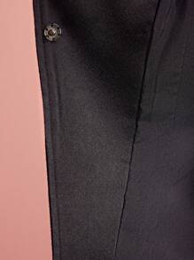 MOTF PREMIUM Mantel mit Wasserfallkragen und Kontrastbesatz