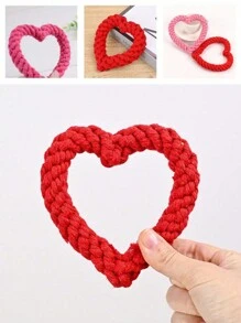 Unbreakable Heart Knot Rope Dog Toy For Aggressive Chewers | Chew-Proof Dental Cleaning & Anxiety Relief | Random Color Puppy Enrichment Gift (Tug/Fetch/Training)