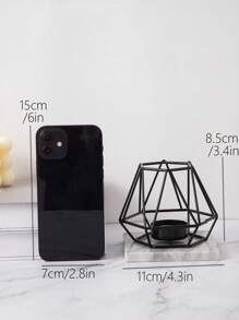 1pc Geometric Candle Holder, Minimalist Iron Candle Stand For Desk