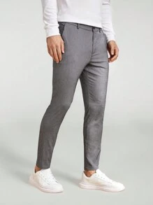 Manfinity NXTstreet Men Slant Pockets Tailored Trousers - Grey - View 5