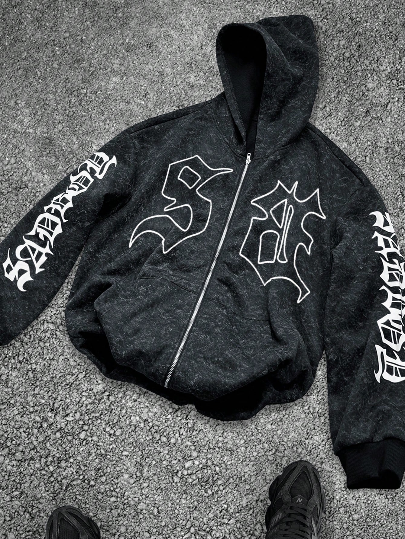 Plus Size Men's Front Zip-Up Long Sleeve Minimalist Casual Hoodie Sweatshirt