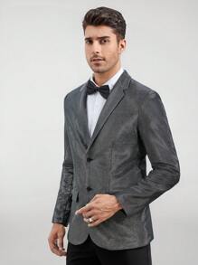 GENTILAND Áo cộc tay Nam Nút phía trước màu trơn Buổi tiệc - màu đen - Xem 1