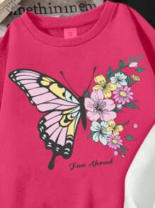 SHEIN Leap Crew Bộ 3 chiếc áo nỉ dày cổ tròn lót nhiệt đơn giản thoải mái cho bé gái tuổi teen, phù hợp cho mùa thu/đông - Nhiều màu - Xem 3