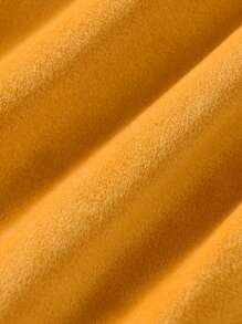 SHEIN 女童长袖银狐绒刺绣可爱驯鹿连帽拼色拼布连衣裙，秋冬新品 - 芥末黃 - 查看 6